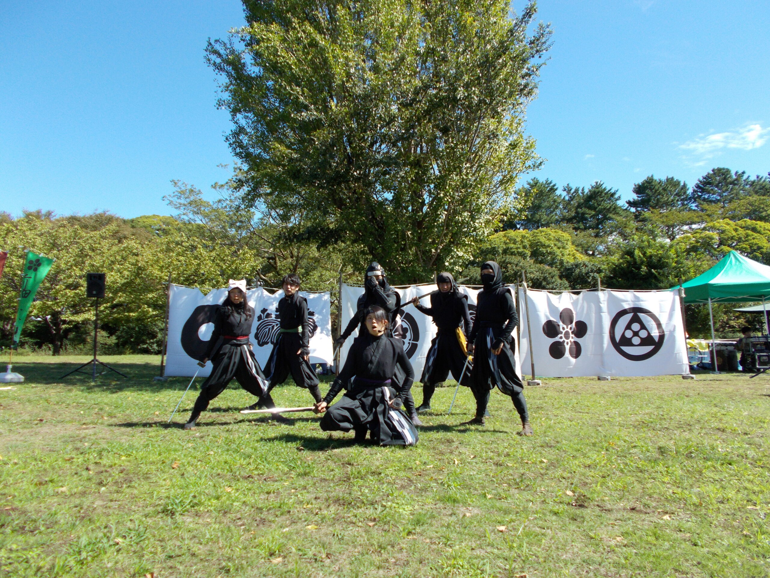 Hattori Hanzō samurai statue and ninja figures