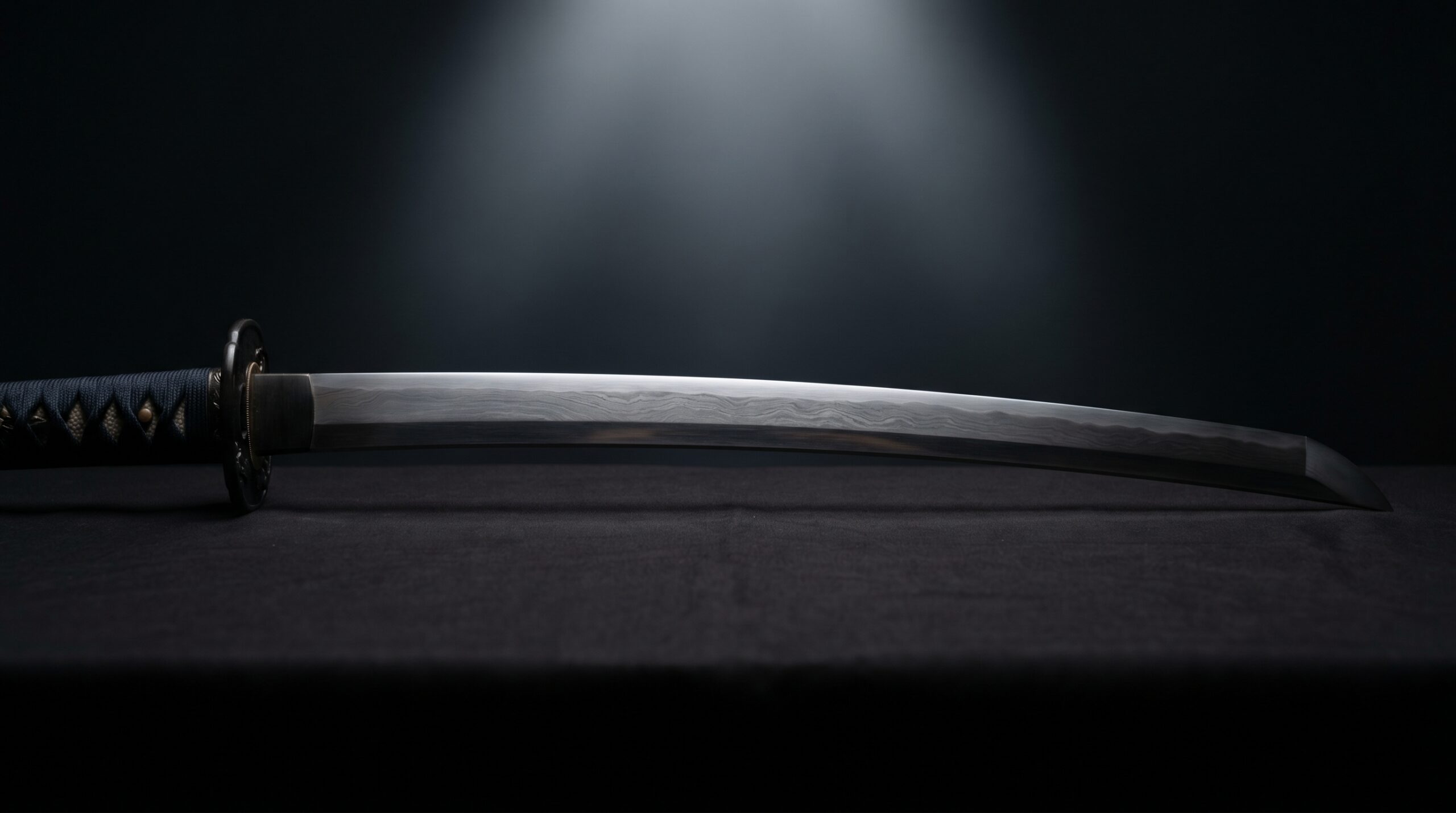 The katana mune (spine) shown in profile